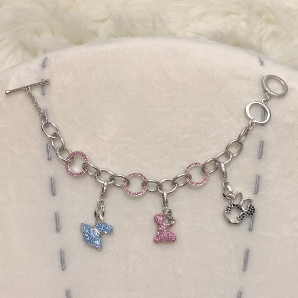 Swarovski Jewelry - *BRAND NEW* Swarovski Minnie Mouse Rolo Link Toggle Bracelet with Charms